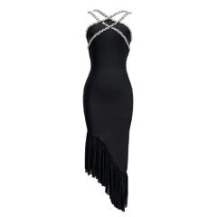 Heavy chain sexy long skirt bandage dress night clothes bandage dresses