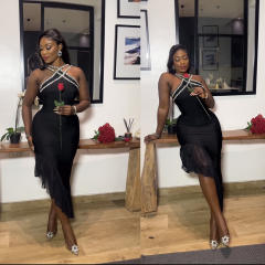 Heavy chain sexy long skirt bandage dress night clothes bandage dresses
