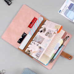 A6 fresh Japanese Hand Book simple buckle cash budget loose-leaf notebook portable notebook with pen holder