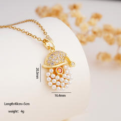 Hot sale color enamel christmas pendant stainless steel chain necklace