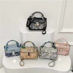 Vintage embroidered box bag for women elegant silk scarf handbag crossbody bag