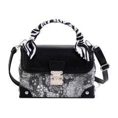 Vintage embroidered box bag for women elegant silk scarf handbag crossbody bag