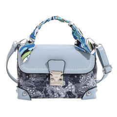 Vintage embroidered box bag for women elegant silk scarf handbag crossbody bag