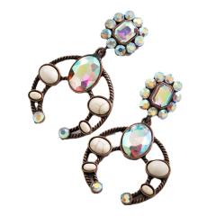 Ethnic Style Earrings for Women Geometric Drop-Shaped Turquoise Earrings Bohemian Holiday Style Earrings