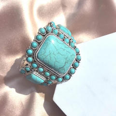 Hot-Selling Ethnic Style Bohemian Bracelet Turquoise Bracelet Personalized Retro Western Cowboy Exaggerated bangle