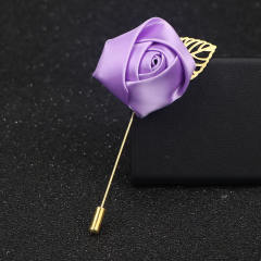 Korean Flower Corsage Red Rose Long Pin Men's Women's Long Pin Flower Brooch