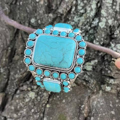 Hot-Selling Ethnic Style Bohemian Bracelet Turquoise Bracelet Personalized Retro Western Cowboy Exaggerated bangle