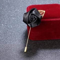 Korean Flower Corsage Red Rose Long Pin Men's Women's Long Pin Flower Brooch