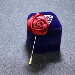 Korean Flower Corsage Red Rose Long Pin Men's Women's Long Pin Flower Brooch