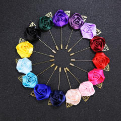 Korean Flower Corsage Red Rose Long Pin Men's Women's Long Pin Flower Brooch