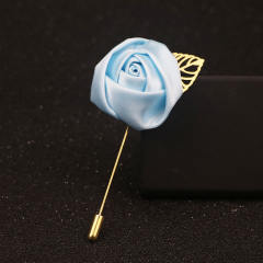 Korean Flower Corsage Red Rose Long Pin Men's Women's Long Pin Flower Brooch