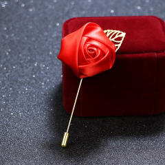 Korean Flower Corsage Red Rose Long Pin Men's Women's Long Pin Flower Brooch