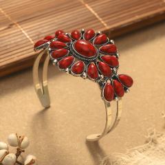 Hot-Selling Ethnic Style Bohemian Bracelet Turquoise Bracelet Personalized Retro Western Cowboy Exaggerated bangle