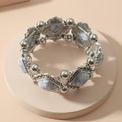 Hot-Selling Ethnic Style Bohemian Bracelet Turquoise Bracelet Personalized Retro Western Cowboy Exaggerated bangle