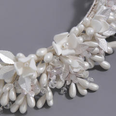 Elegant white color Gypsum flowers wedding headband crown