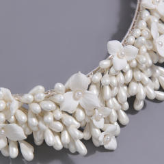 Elegant white color Gypsum flowers wedding headband crown