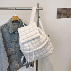 Women's New Cotton Bag Fashion Pleated Cloud Bag Large Capacity Backpack for Commuter Travel