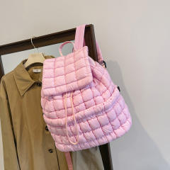 Women's New Cotton Bag Fashion Pleated Cloud Bag Large Capacity Backpack for Commuter Travel