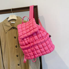 Women's New Cotton Bag Fashion Pleated Cloud Bag Large Capacity Backpack for Commuter Travel