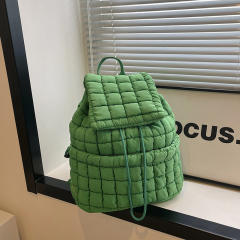 Women's New Cotton Bag Fashion Pleated Cloud Bag Large Capacity Backpack for Commuter Travel