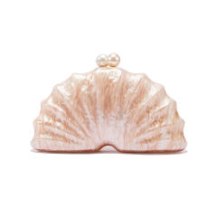 New Shoulder Crossbody Bag Shaped Shell Acrylic Bag Fashion Wedding Dinner Clutch Bag