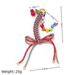 Colorful Dopamine Bag Buckle Heart Beads Bow Cherry Pendant Simple Versatile Keychain