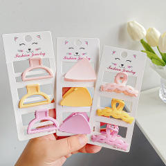 Frosted Candy Color small size Grab Clip suit hair claw clips set