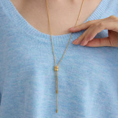 Easy match winter long necklace sweater chain stainless steel necklace