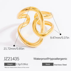 Irregular lines hollow-out exaggerated textured starfish ring stainless steel rings