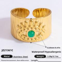 Irregular lines hollow-out exaggerated textured starfish ring stainless steel rings