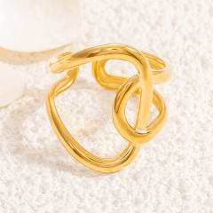 Irregular lines hollow-out exaggerated textured starfish ring stainless steel rings