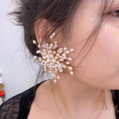 Exaggerated Style Beaded Handmade Earrings pearl earrings for women