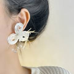 Bohemia handmade beaded flower earrings for women holiday earrings