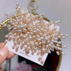 Exaggerated Style Beaded Handmade Earrings pearl earrings for women
