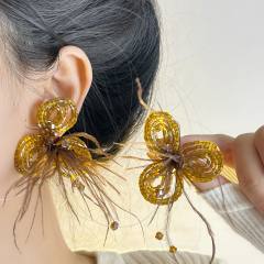 Bohemia handmade beaded flower earrings for women holiday earrings