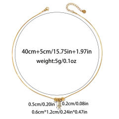 Light Luxury Fashion Inlaid Zircon boy girl charm Plated 18K Gold Stainless Steel necklace