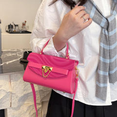 Fashionable multi color PU leather square shape handbag crossbody bag purse bag