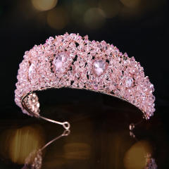 Palace Style Bridal Crown Rhinestone Crown Wedding Tiara Ladies Royal Hair Accessories