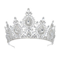 Baroque Beauty Pageant Bride Crown Tiara Alloy Crystal Wedding Hair Band