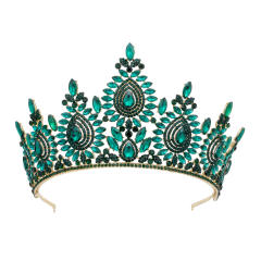 Baroque Beauty Pageant Bride Crown Tiara Alloy Crystal Wedding Hair Band
