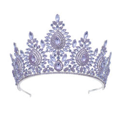 Baroque Beauty Pageant Bride Crown Tiara Alloy Crystal Wedding Hair Band