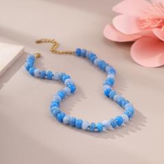 Natural Stone Beaded Necklace Dopamine Color Bohemian Style necklace