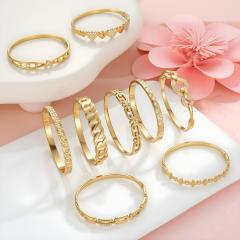 Non-Fading Bracelet for Women rhinestone inlaid diaaond stainless steel bangle bracelet