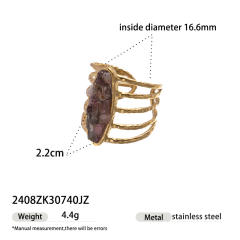Stainless Steel Necklace Natural Tiger Eye Stone Pendant Necklace Earring Set
