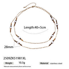 Stainless Steel Necklace Natural Tiger Eye Stone Pendant Necklace Earring Set