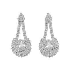 Fashion Copper Rhinestone Full Diamond Earrings Personalized drop shape earrings