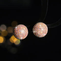 Luxury Earrings full diamond copper diamond earrings hoop earrings
