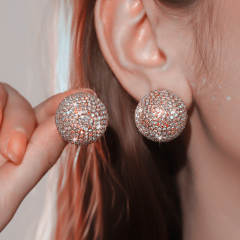 Luxury Earrings full diamond copper diamond earrings hoop earrings