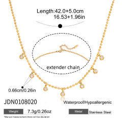 Zircon Necklace Set Sweater Chain Light Luxury Stainless Steel necklace for Women