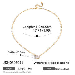 Zircon Necklace Set Sweater Chain Light Luxury Stainless Steel necklace for Women